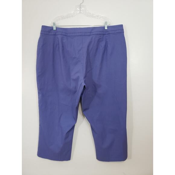 (Ma) Y2K Lane Bryant Woman Womens Plus Pants size 28 Capri Stretch Flare Lilac - Picture 3 of 6